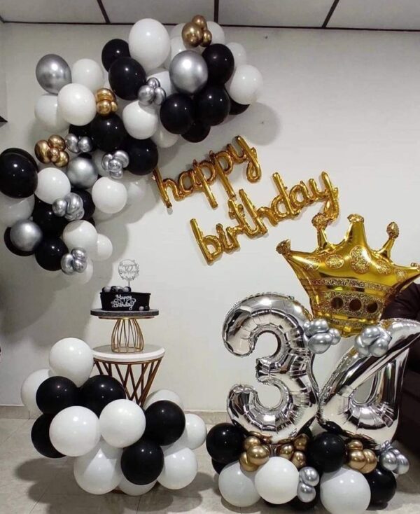 34th Birthday Balloons Setup